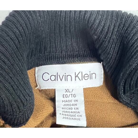 Calvin Klein Turtleneck Sweater Women's XL Colorblock - Picture 7 of 15